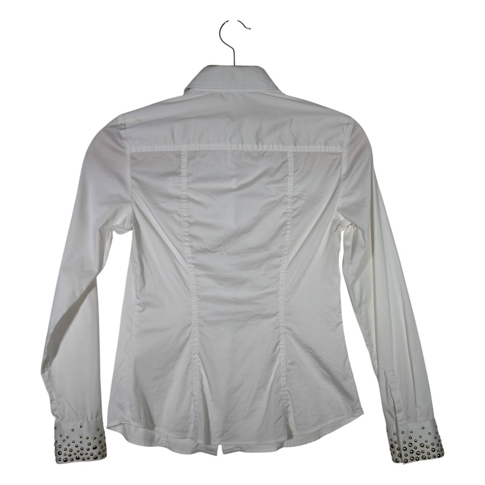 Cache White Studded Collar Button Down Blouse Sma… - image 2